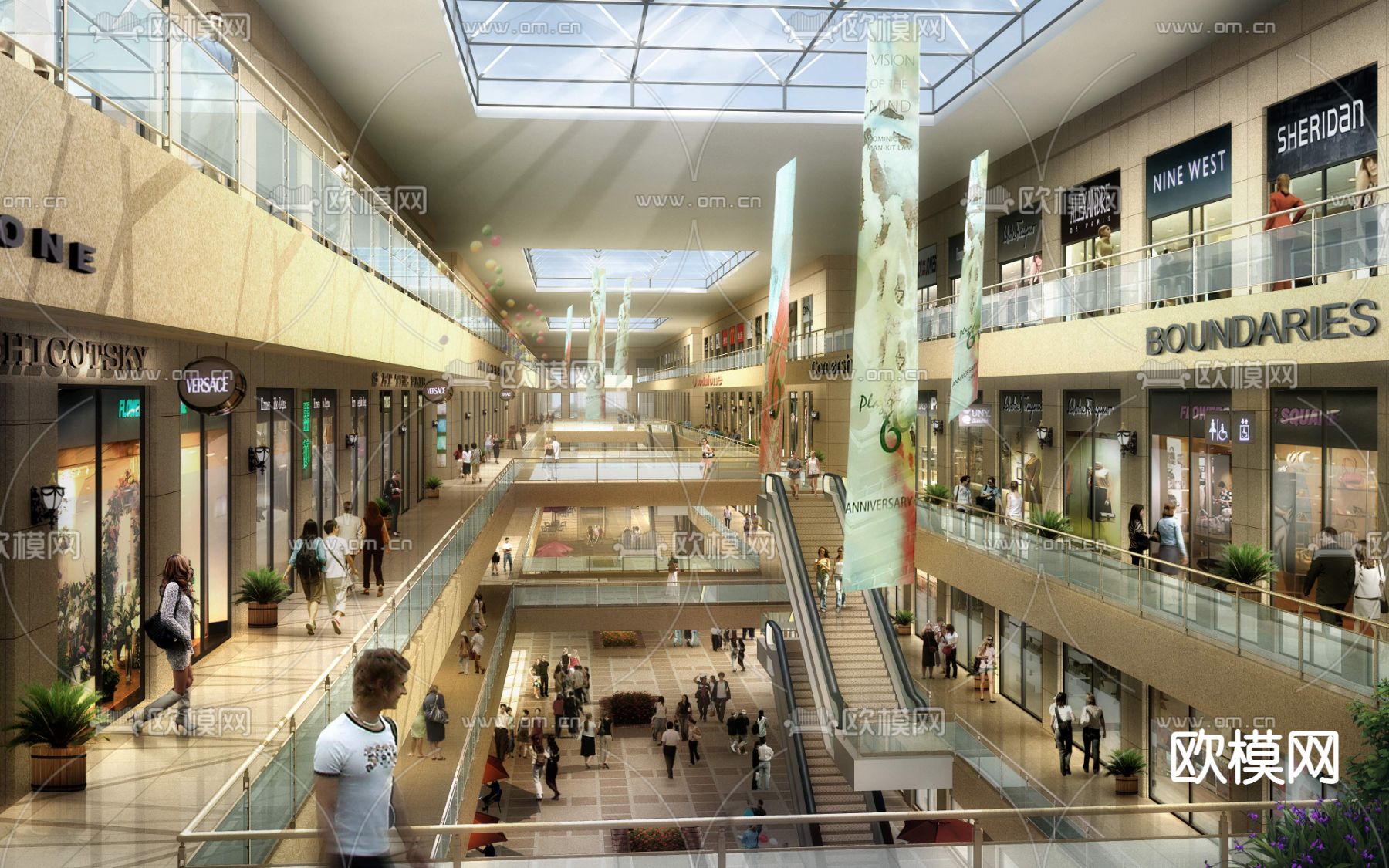 现代商场室内中庭psd下载