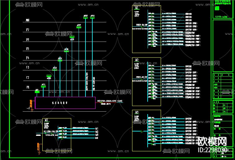 图书馆电气设计cad施工图下载（渲染图5）