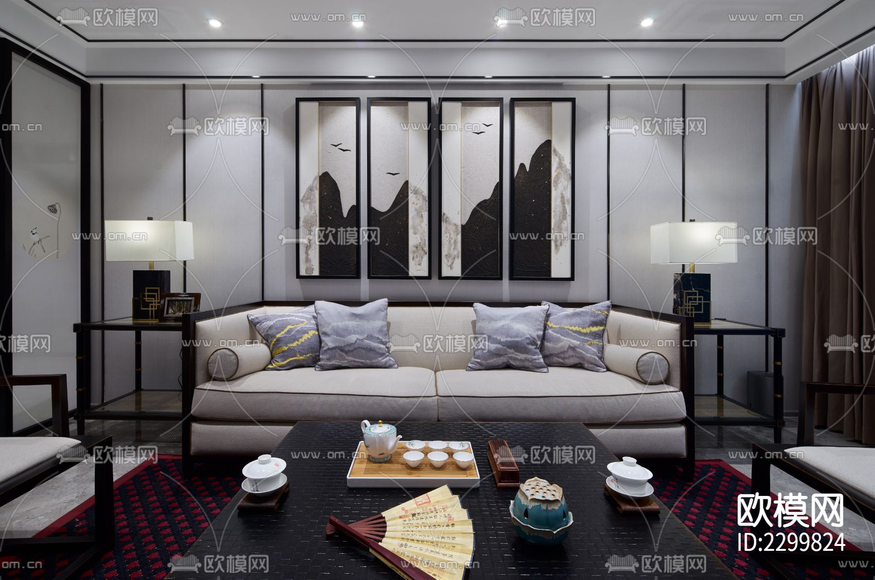 豪宅CAD施工图下载（渲染图3）