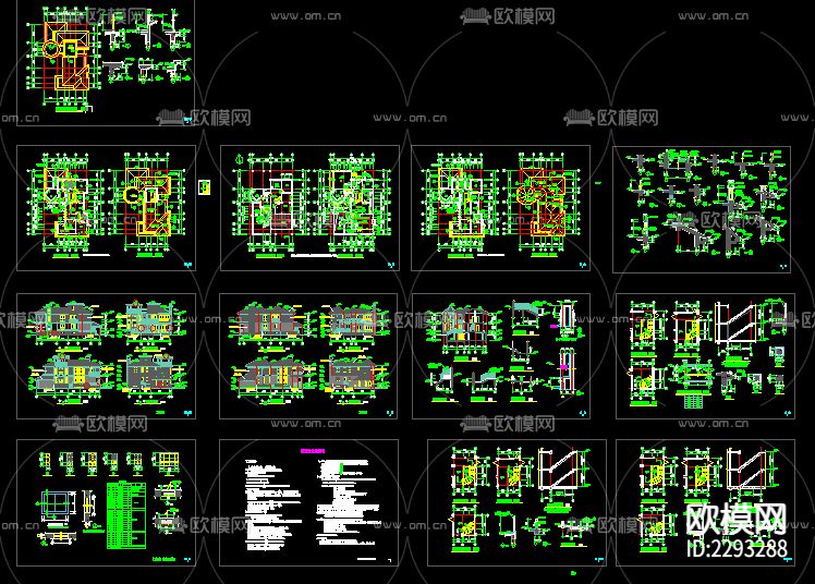 别墅cad施工图下载（渲染图2）
