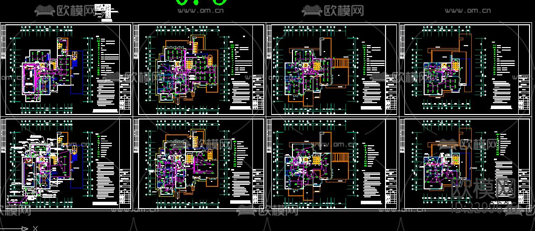 别墅cad施工图下载（渲染图1）