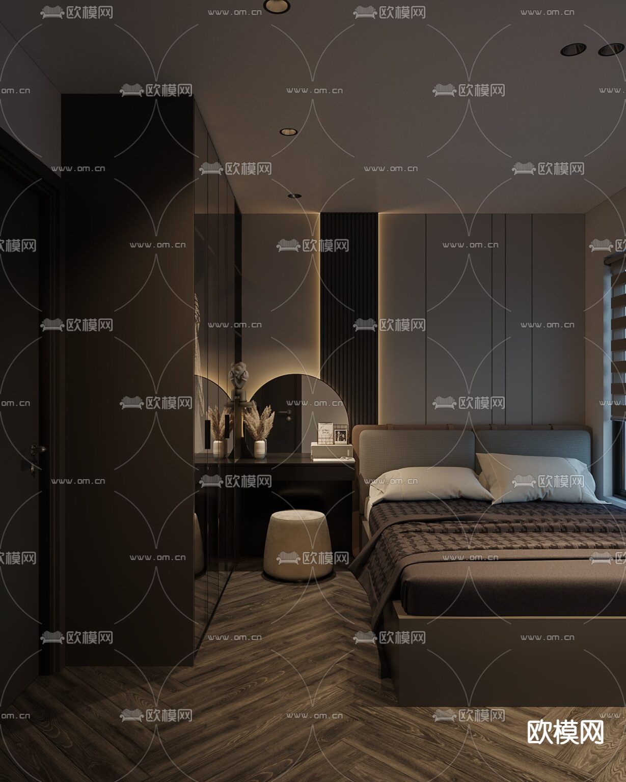 现代轻奢公寓免费3d模型下载（渲染图4）