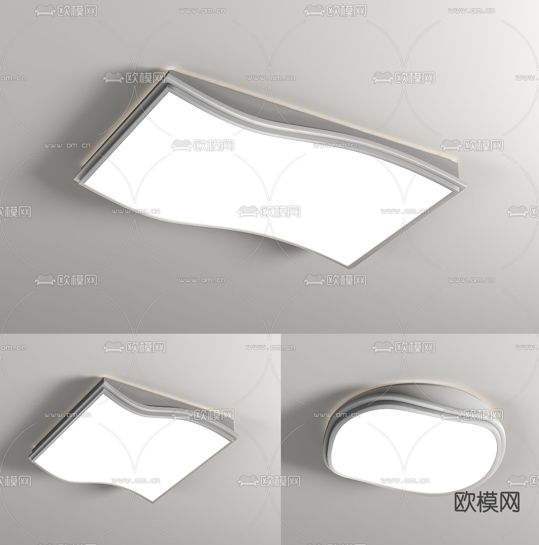 现代几何吸顶灯3d模型
