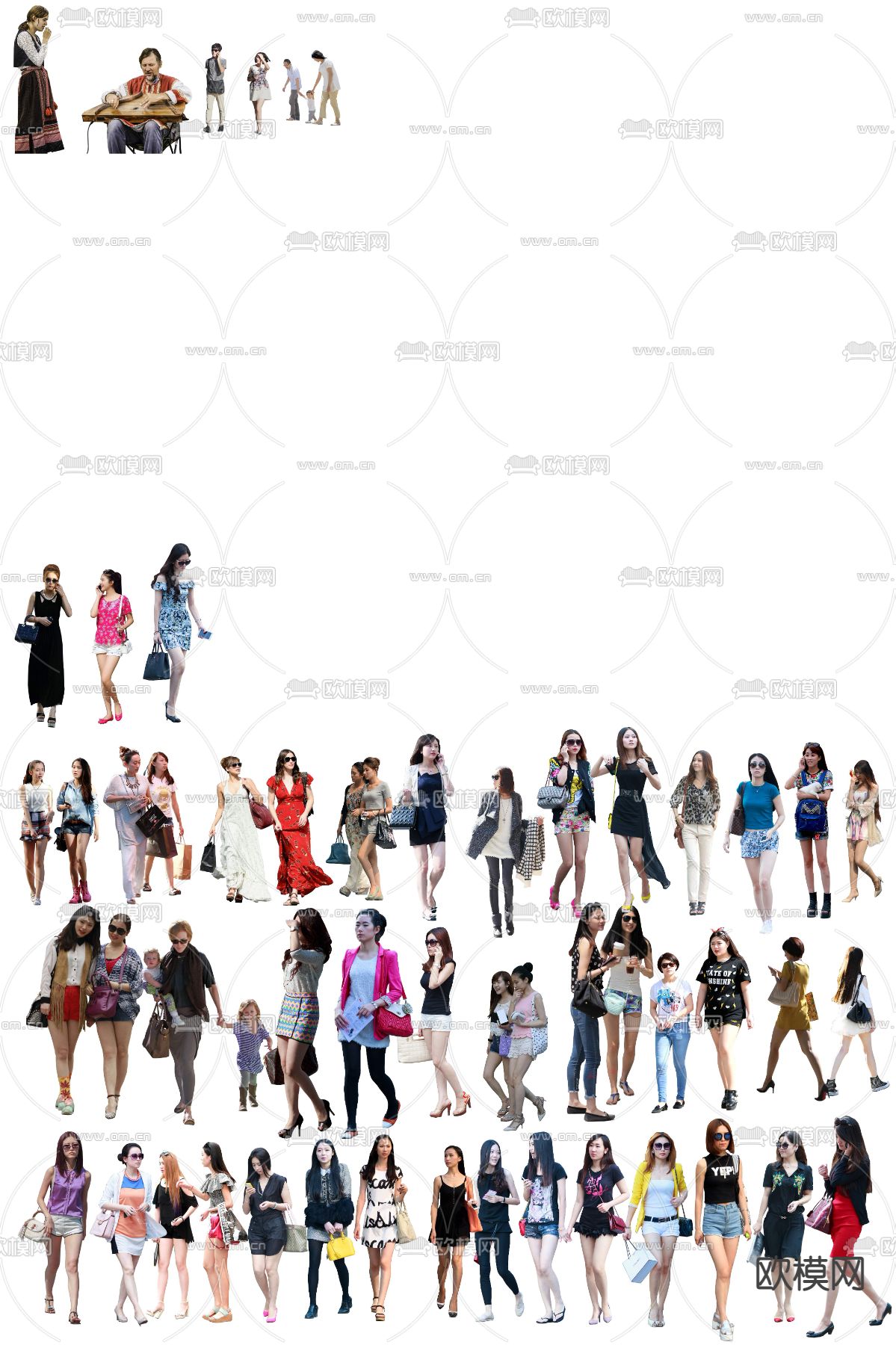 人物 行人 美女psd下载