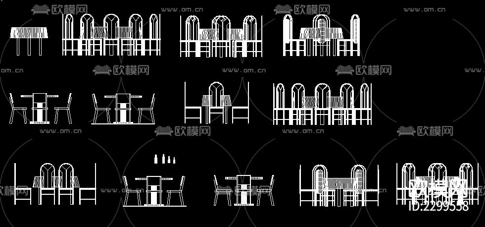餐桌CAD施工图下载