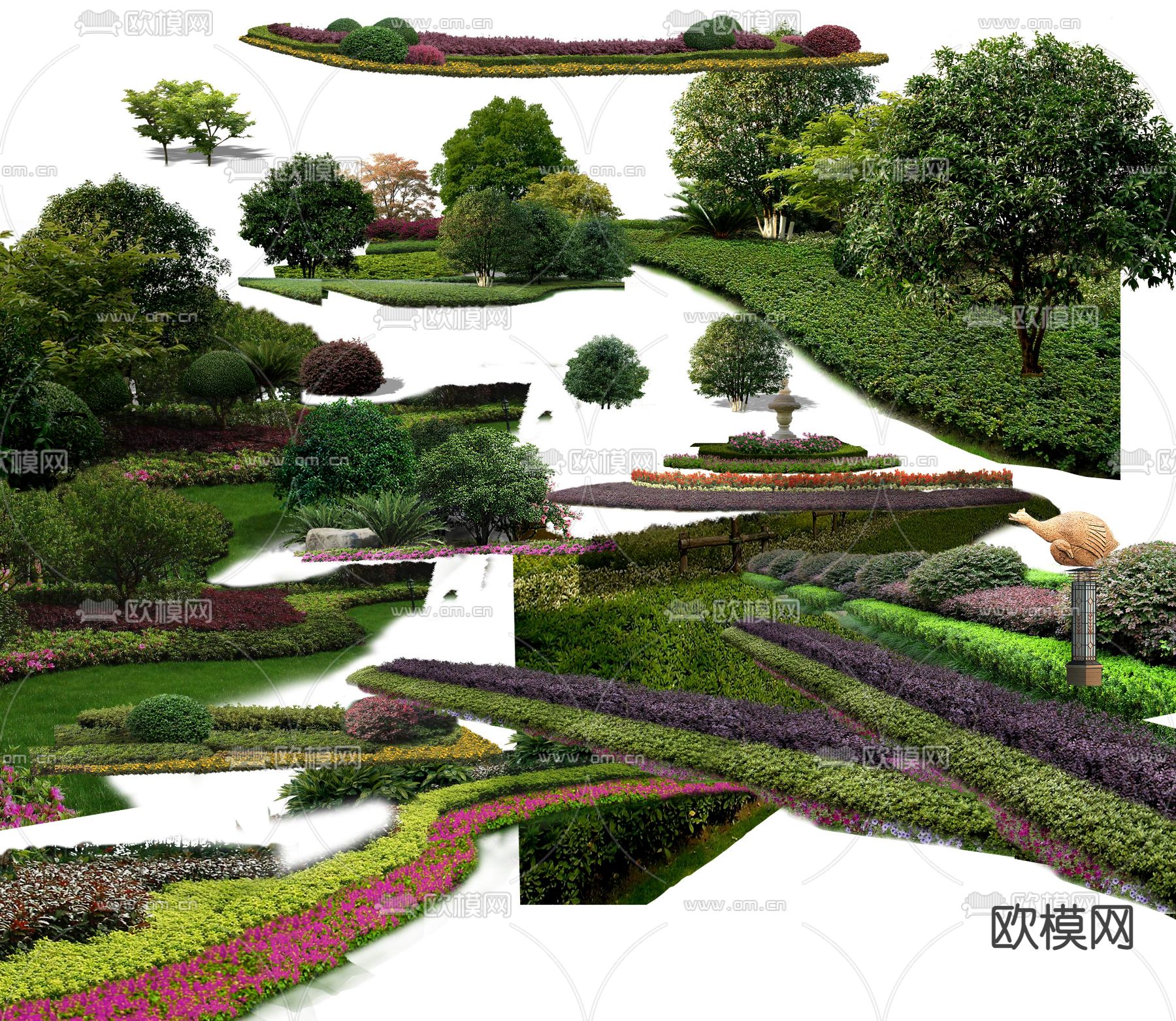 灌木球 花坛 绿化带psd下载