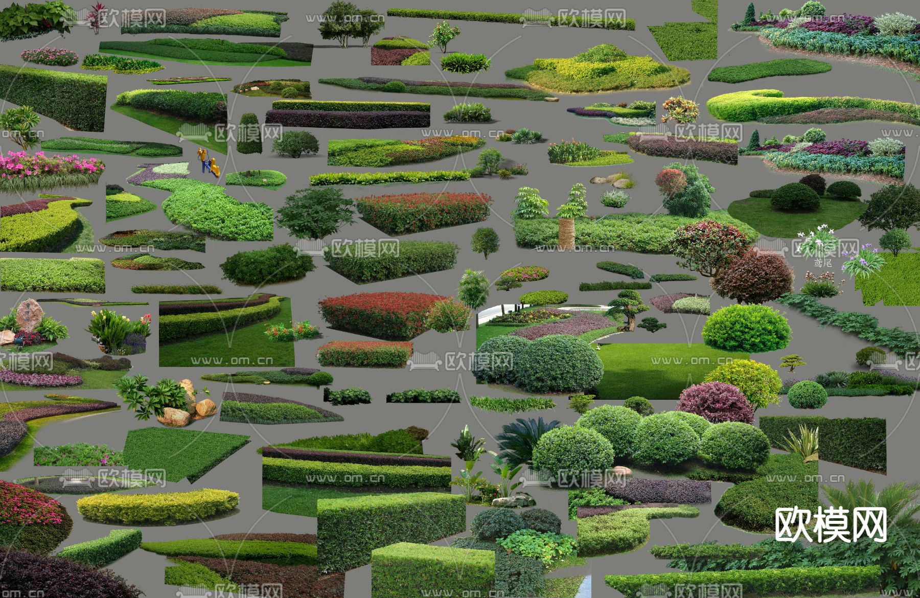 灌木 花坛 绿植带psd下载