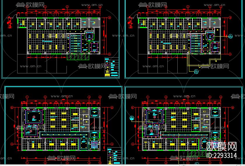 写字楼水电cad施工图下载（渲染图5）