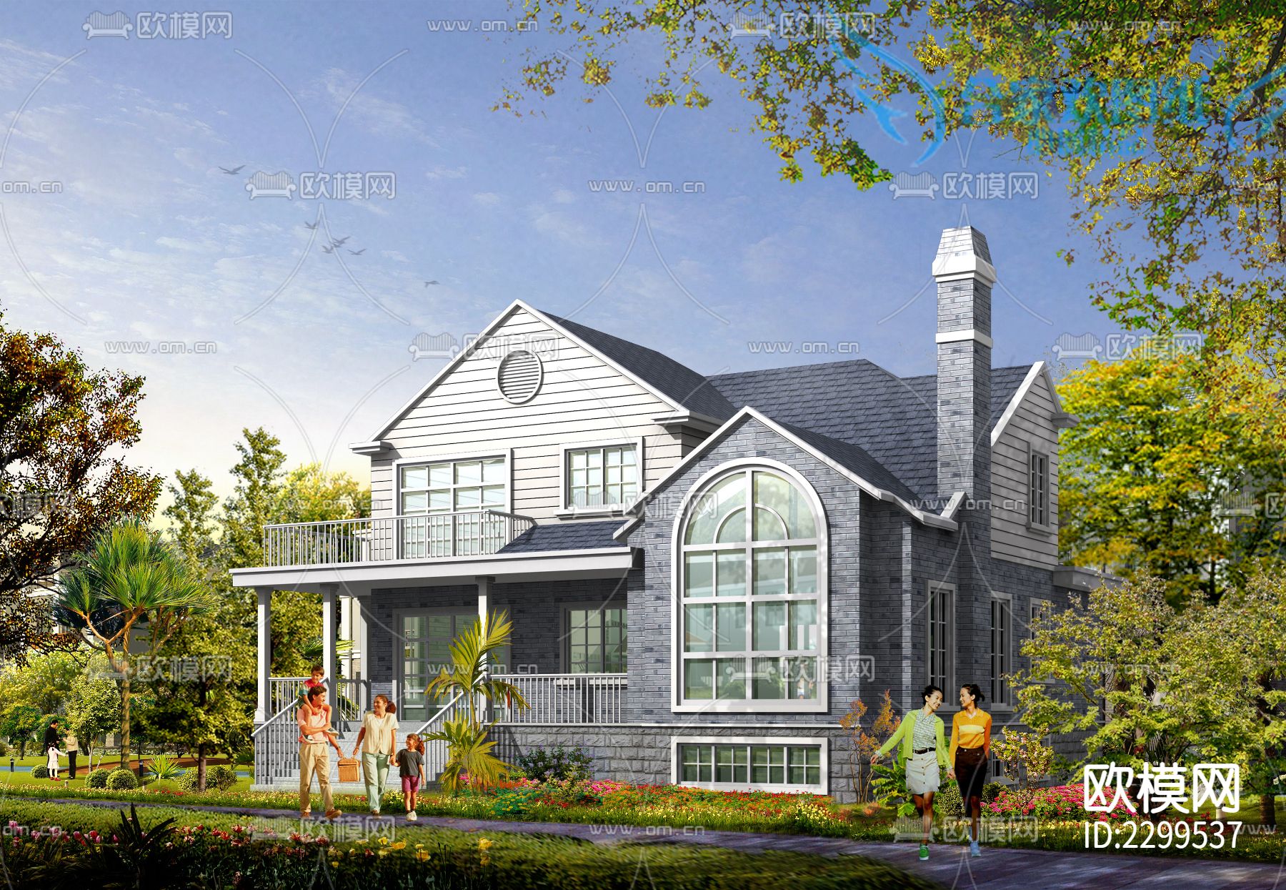 别墅cad施工图下载（渲染图6）