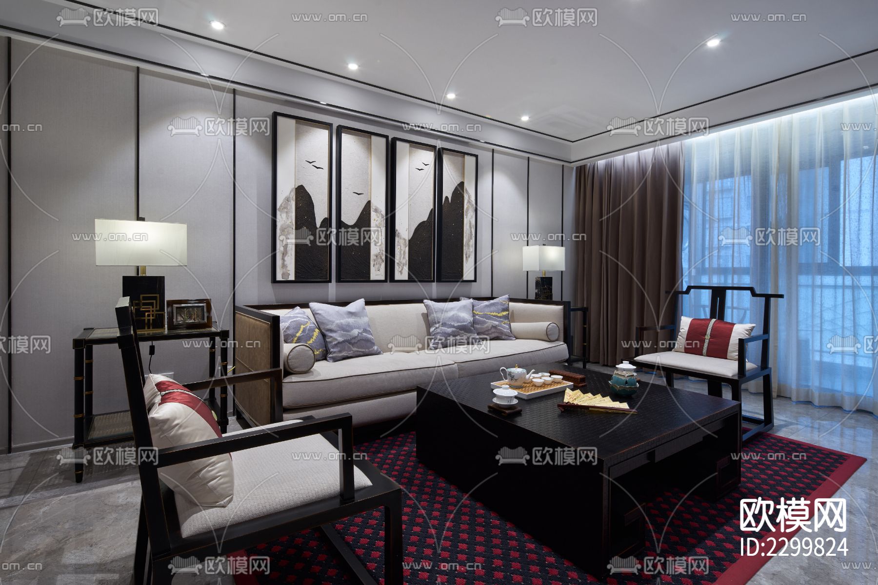 豪宅CAD施工图下载（渲染图2）