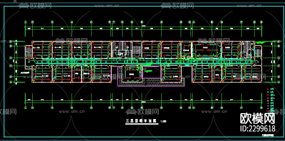 教学楼电气CAD施工图下载（渲染图4）