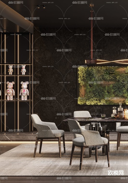 poliform 餐厅3d模型下载_ID12127536_3dmax免费模型-欧模网