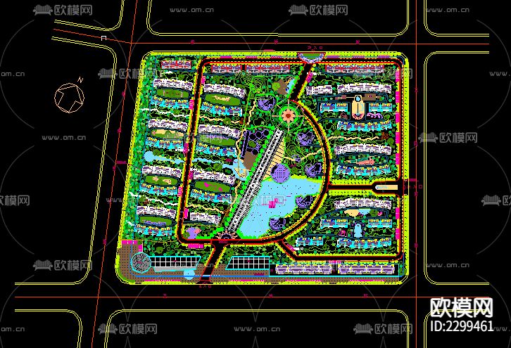 小区规划绿化CAD施工图下载