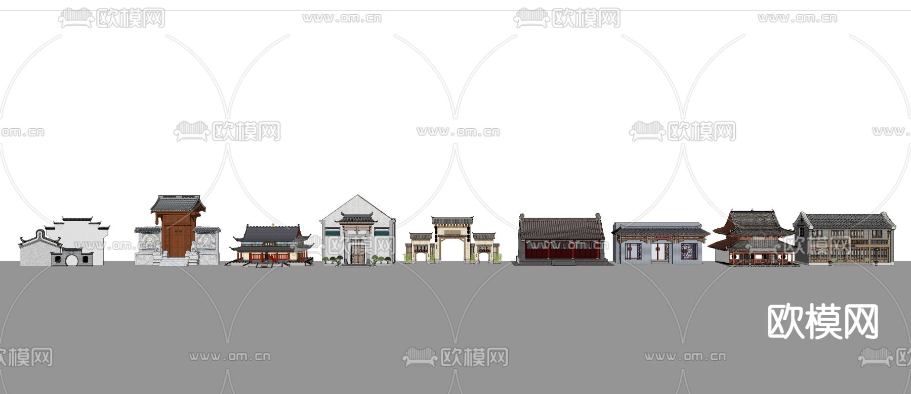 中式古建筑su模型下载（渲染图2）