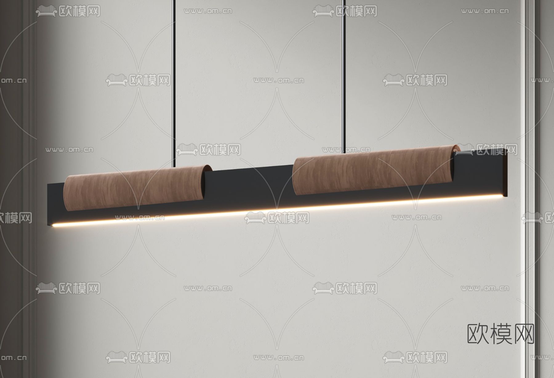 现代条形吊灯3d模型下载_ID12130014_3dmax免费模型-欧模网