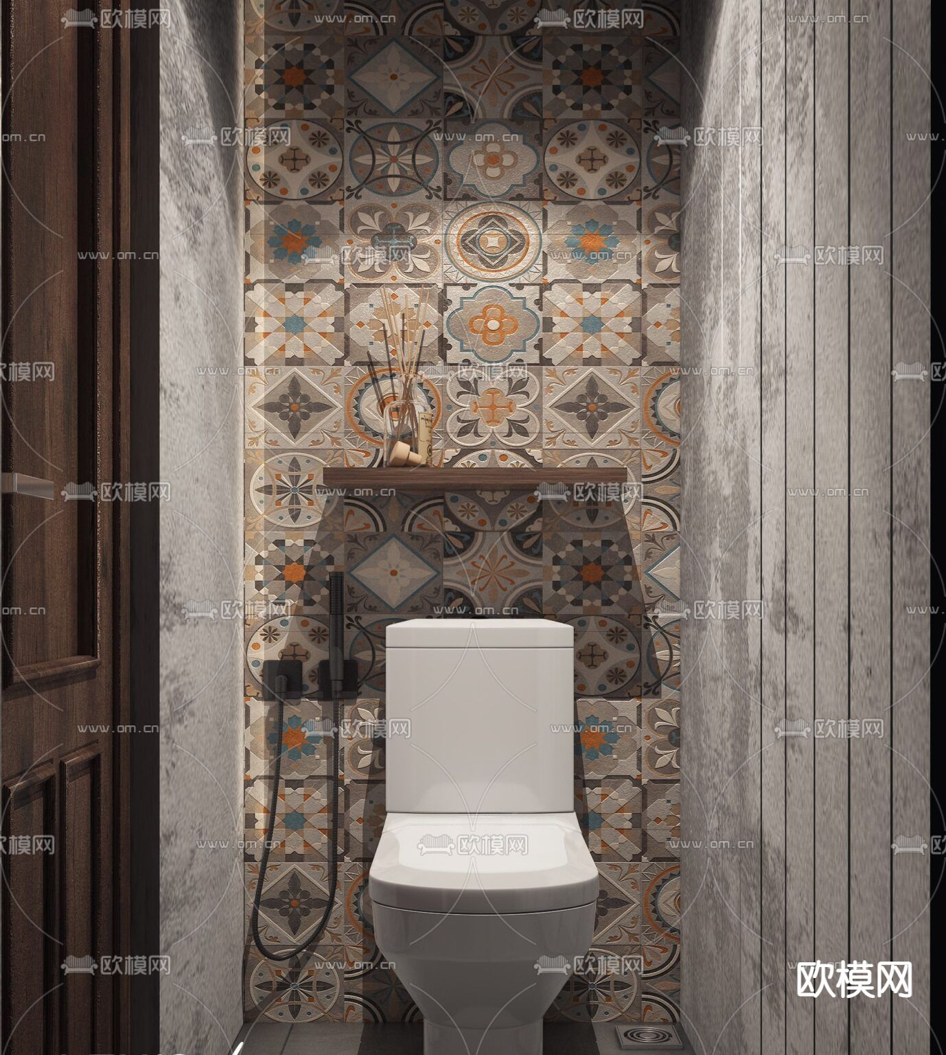 美式复古创意咖啡厅免费3d模型下载（渲染图6）