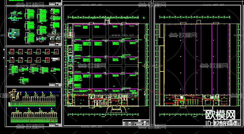 大型厂房全套电气CAD施工图下载（渲染图4）