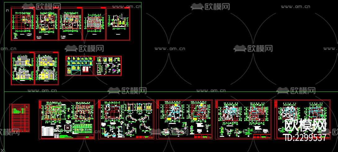 别墅cad施工图下载（渲染图4）