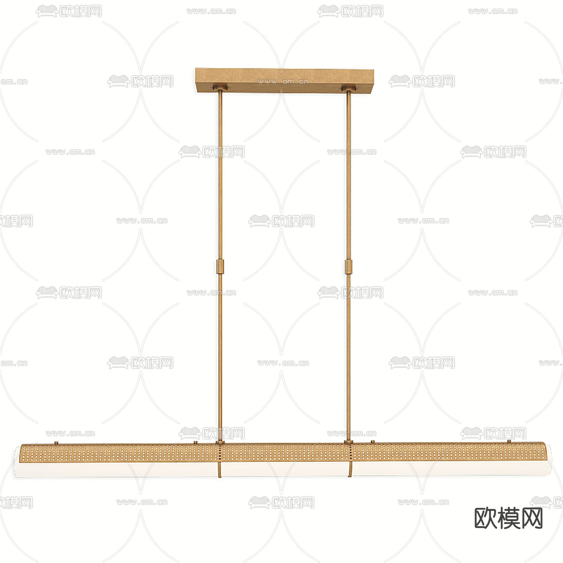 现代金属长条吊灯3d模型下载_ID12126891_3dmax免费模型-欧模网