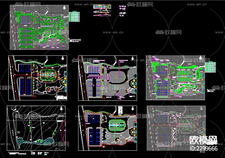 公园铺装绿化全套CAD施工图下载（渲染图1）