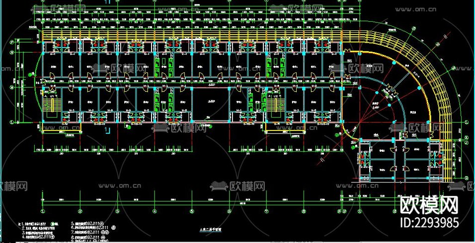 宿舍公寓樓建筑設(shè)計(jì)cad施工圖下載(渲染圖3)