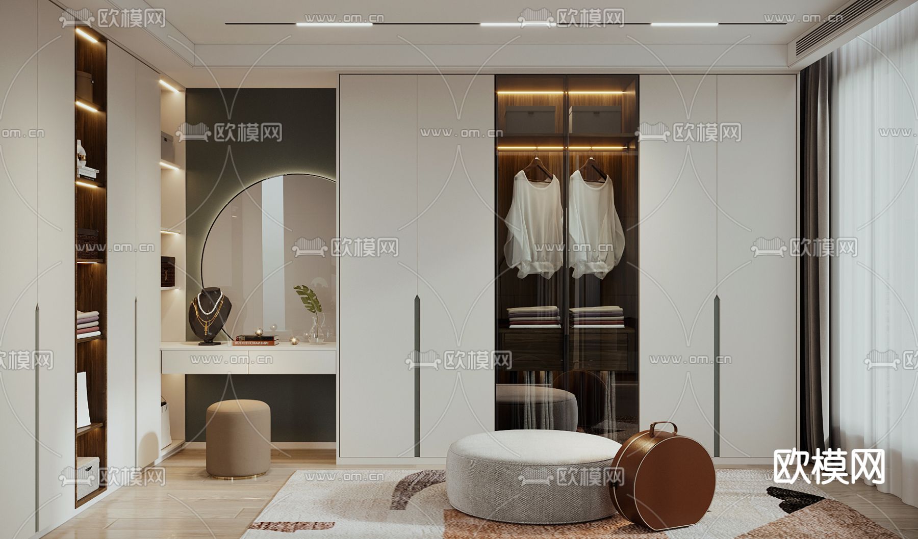 现代衣帽间3d模型下载