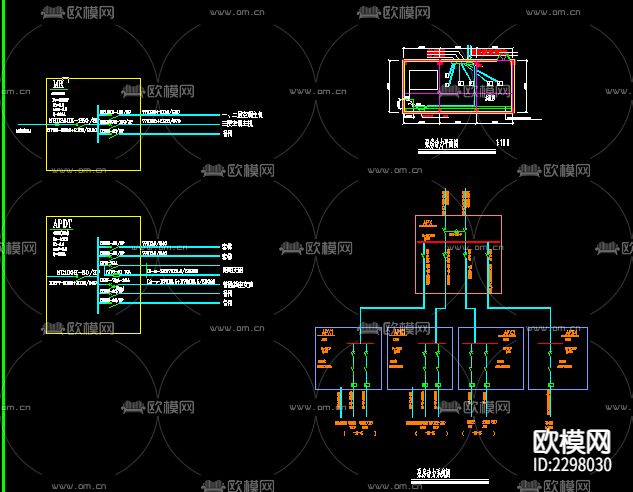 图书馆电气设计cad施工图下载（渲染图2）