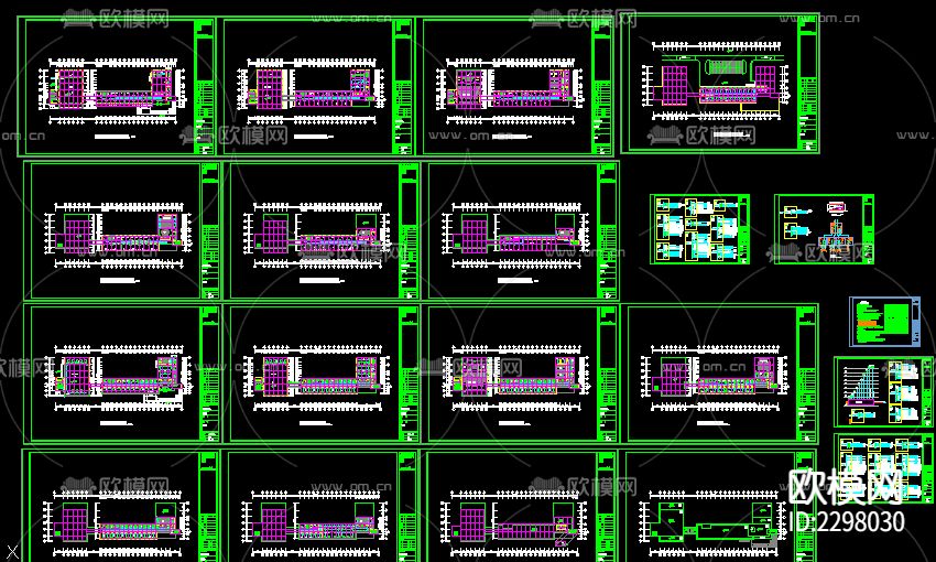 图书馆电气设计cad施工图下载（渲染图4）