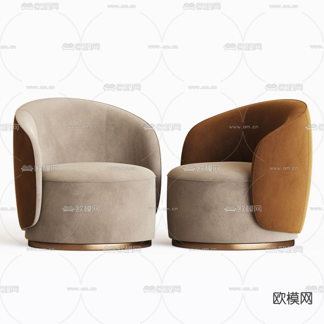 FENDI 布艺单人沙发 休闲沙发3d模型下载（渲染图3）