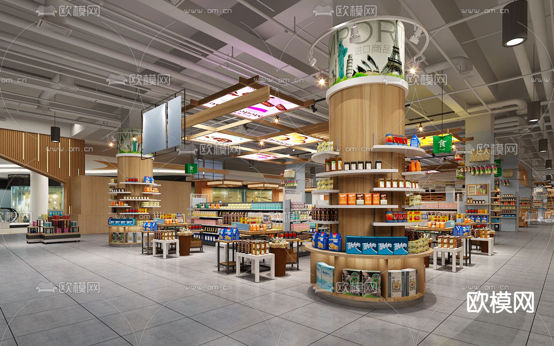 超市百货 进口食品 零食区3d模型下载