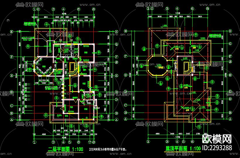 别墅cad施工图下载（渲染图4）