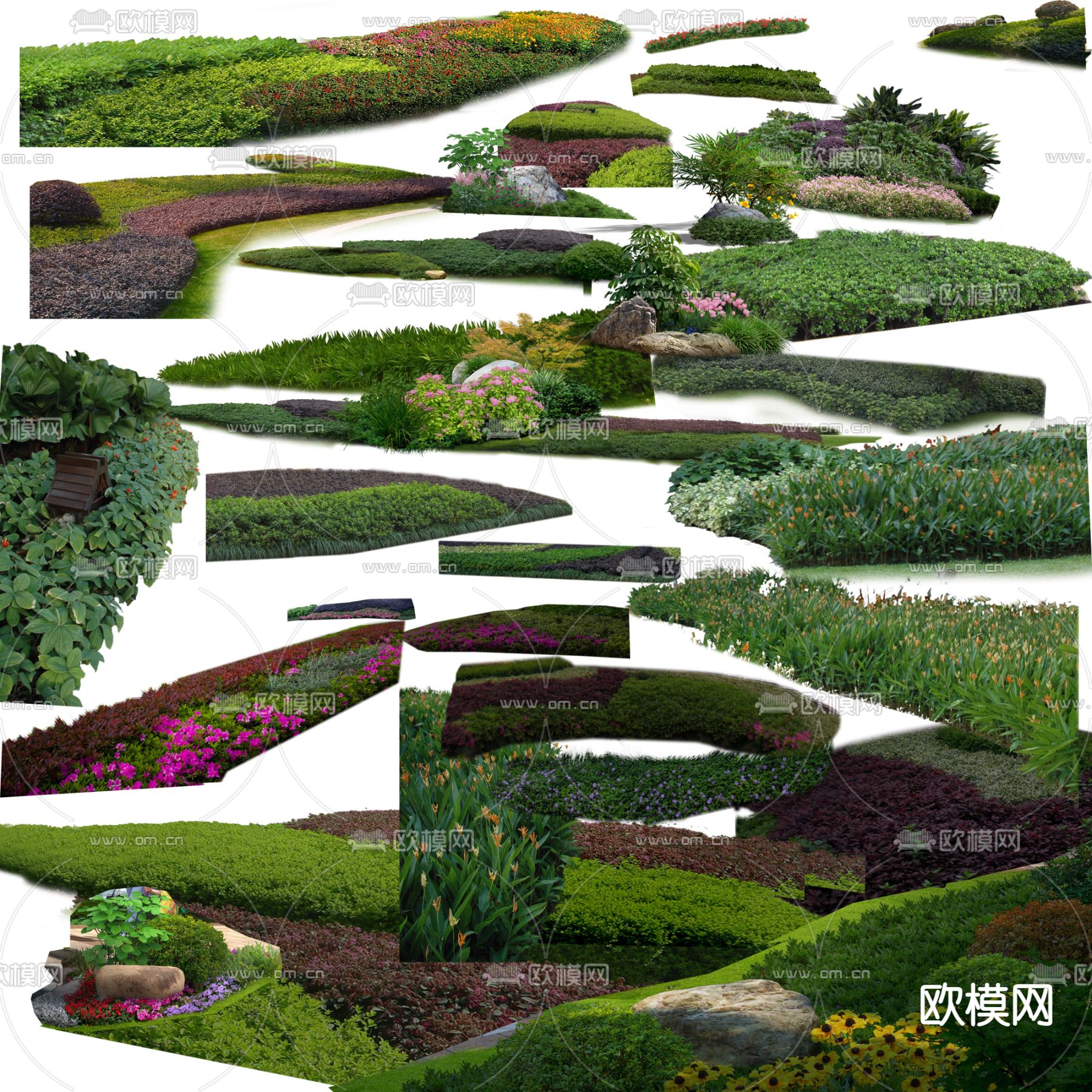 灌木球 花坛 绿化带psd下载_ID12126856_3dmax免费模型-欧模网