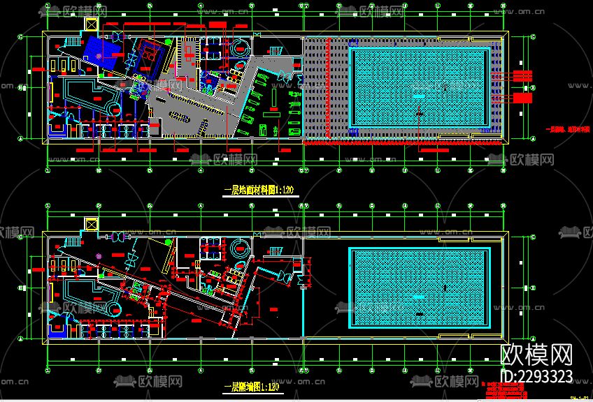 桑拿洗浴中心装修cad施工图下载（渲染图2）
