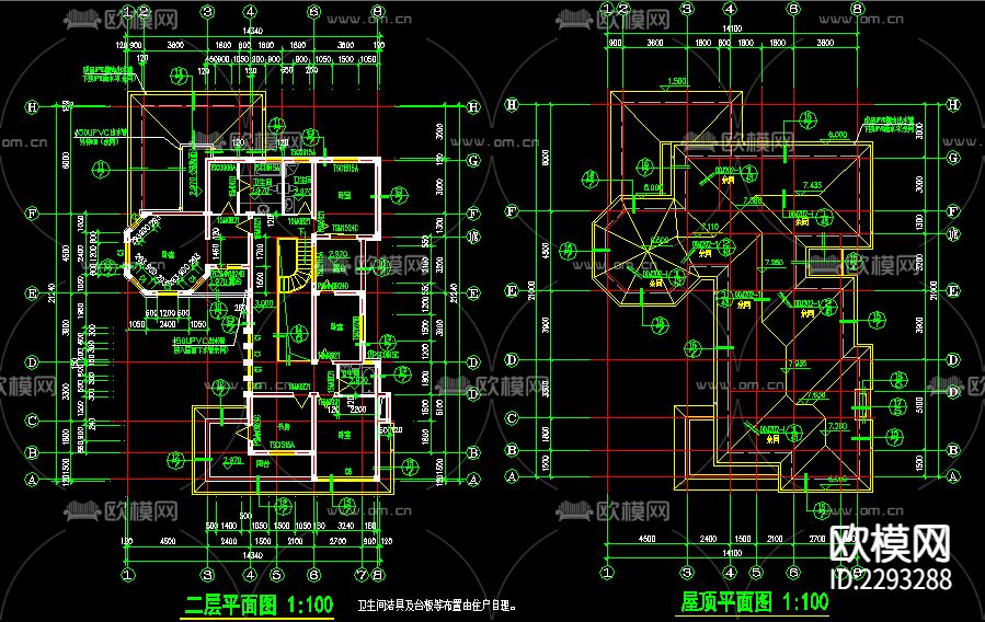别墅cad施工图下载（渲染图5）