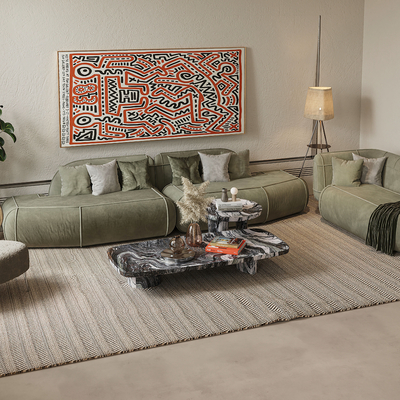  Poliform 绿色组合沙发su模型 