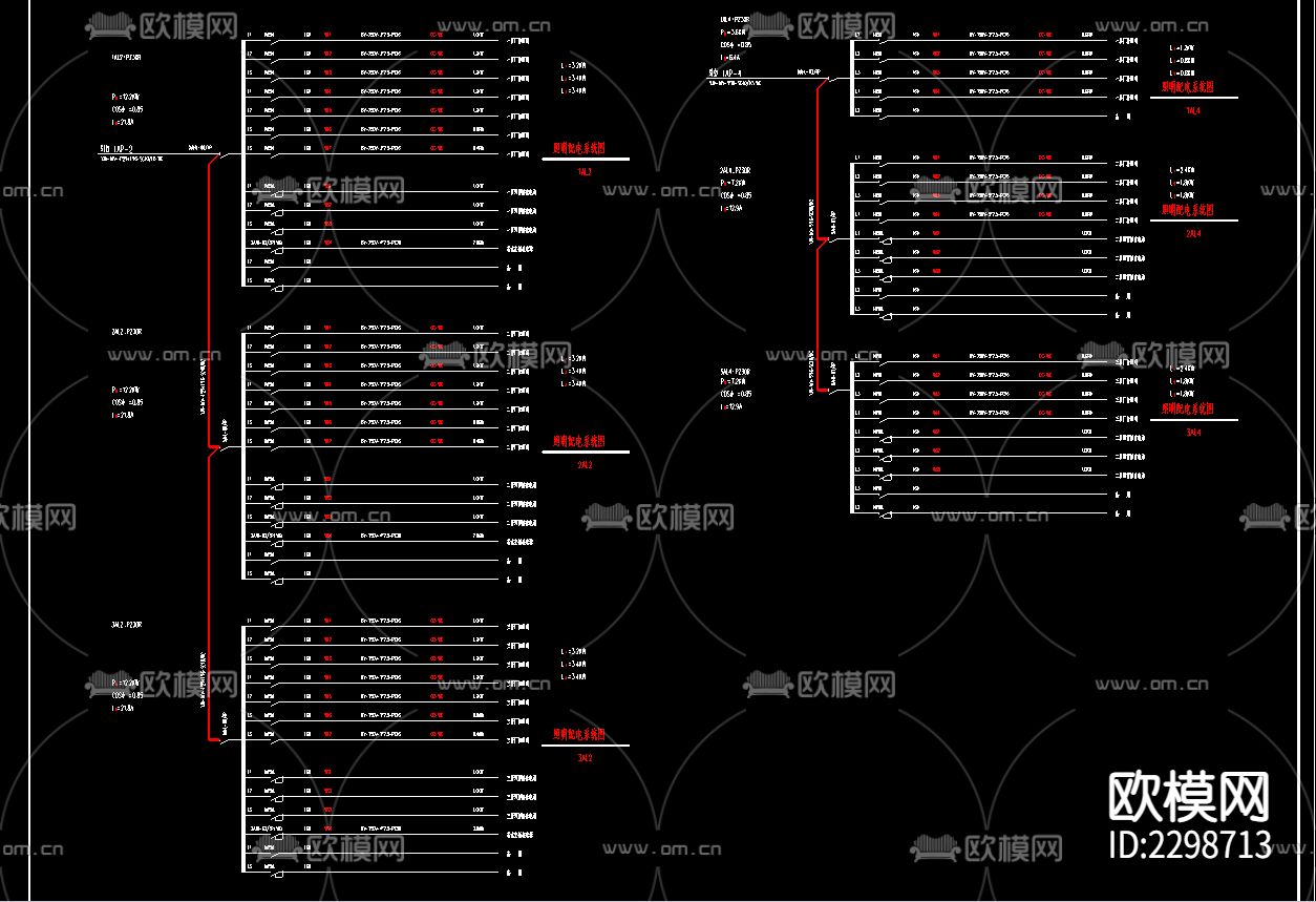 大型厂房电气CAD施工图下载（渲染图3）