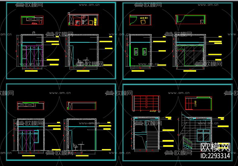 写字楼水电cad施工图下载（渲染图7）