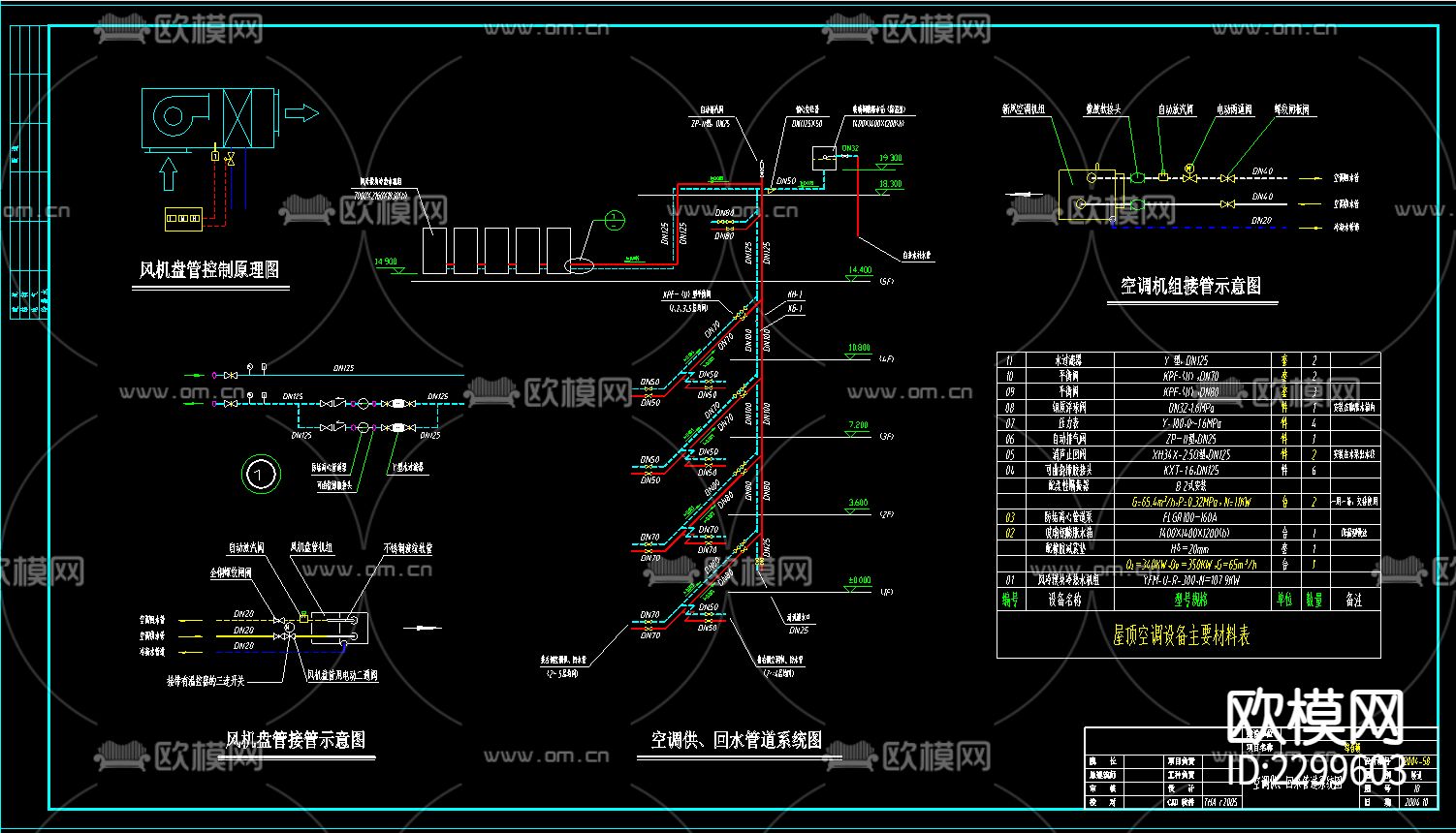 综合楼中央空调CAD施工图下载（渲染图2）