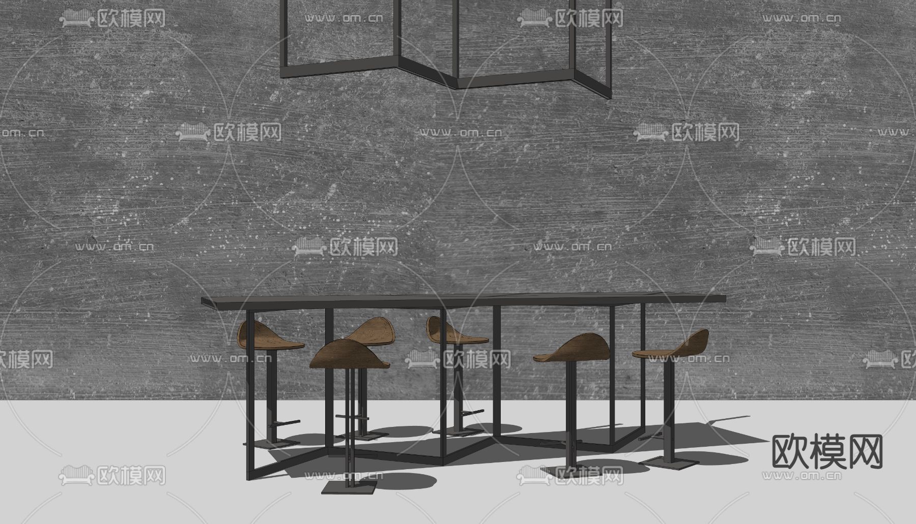 现代吧椅吧凳su模型下载（渲染图2）