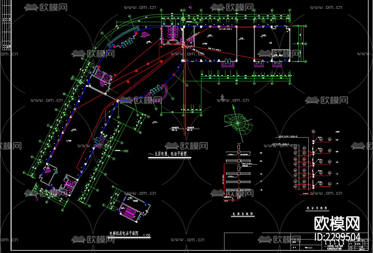 电气施工CAD施工图下载（渲染图2）