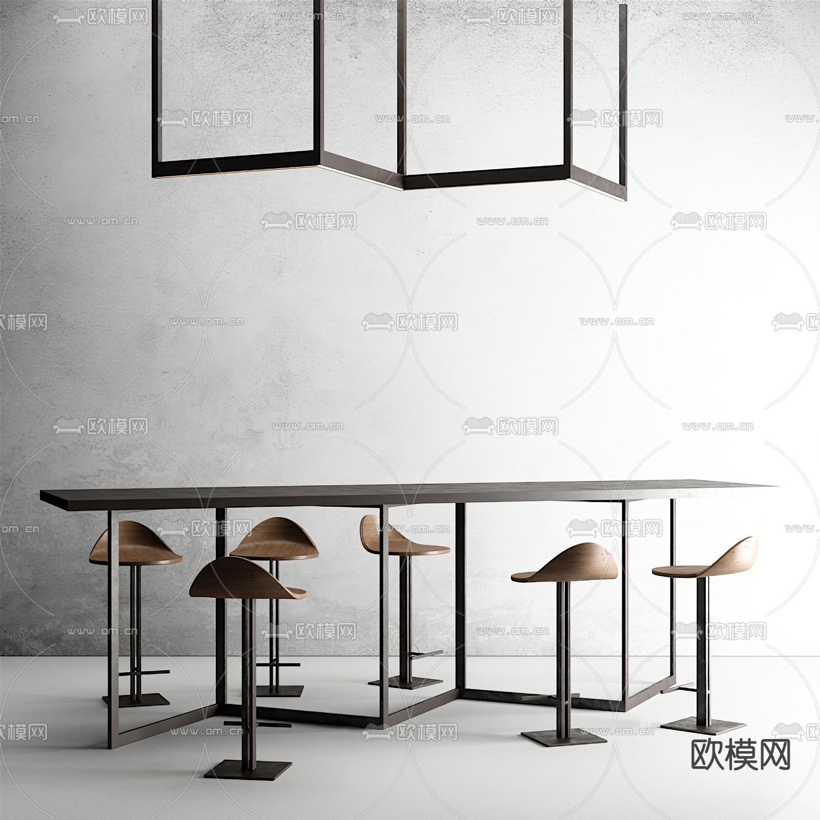 现代吧椅吧凳su模型下载（渲染图1）