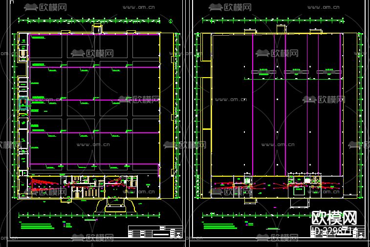 大型厂房全套电气CAD施工图下载（渲染图1）