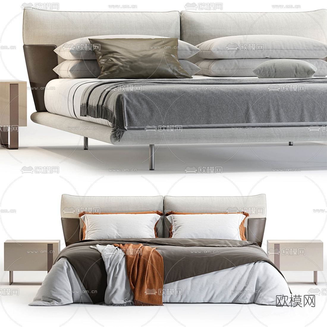 Bonaldo 双人床3d模型下载（渲染图2）