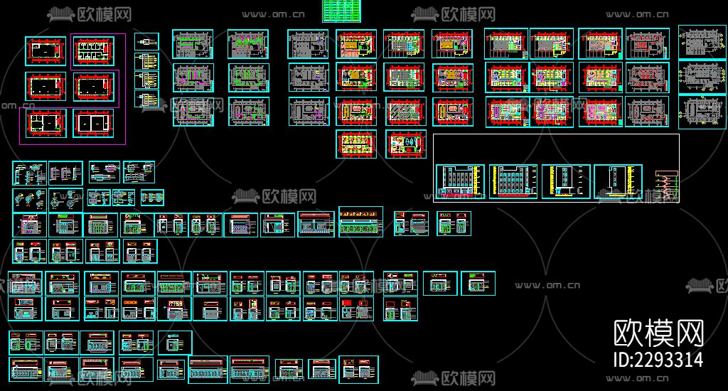 写字楼水电cad施工图下载（渲染图1）