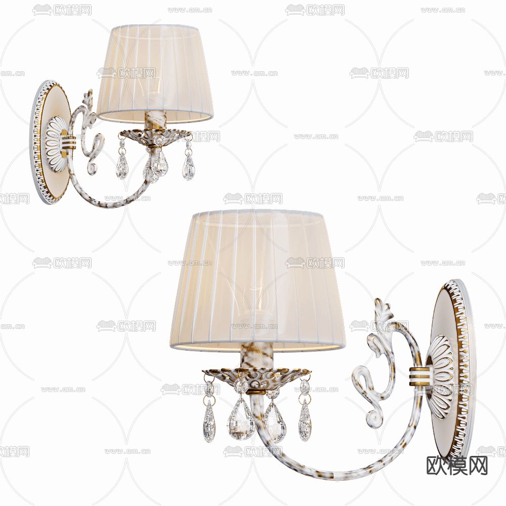 美式轻奢壁灯3d模型下载