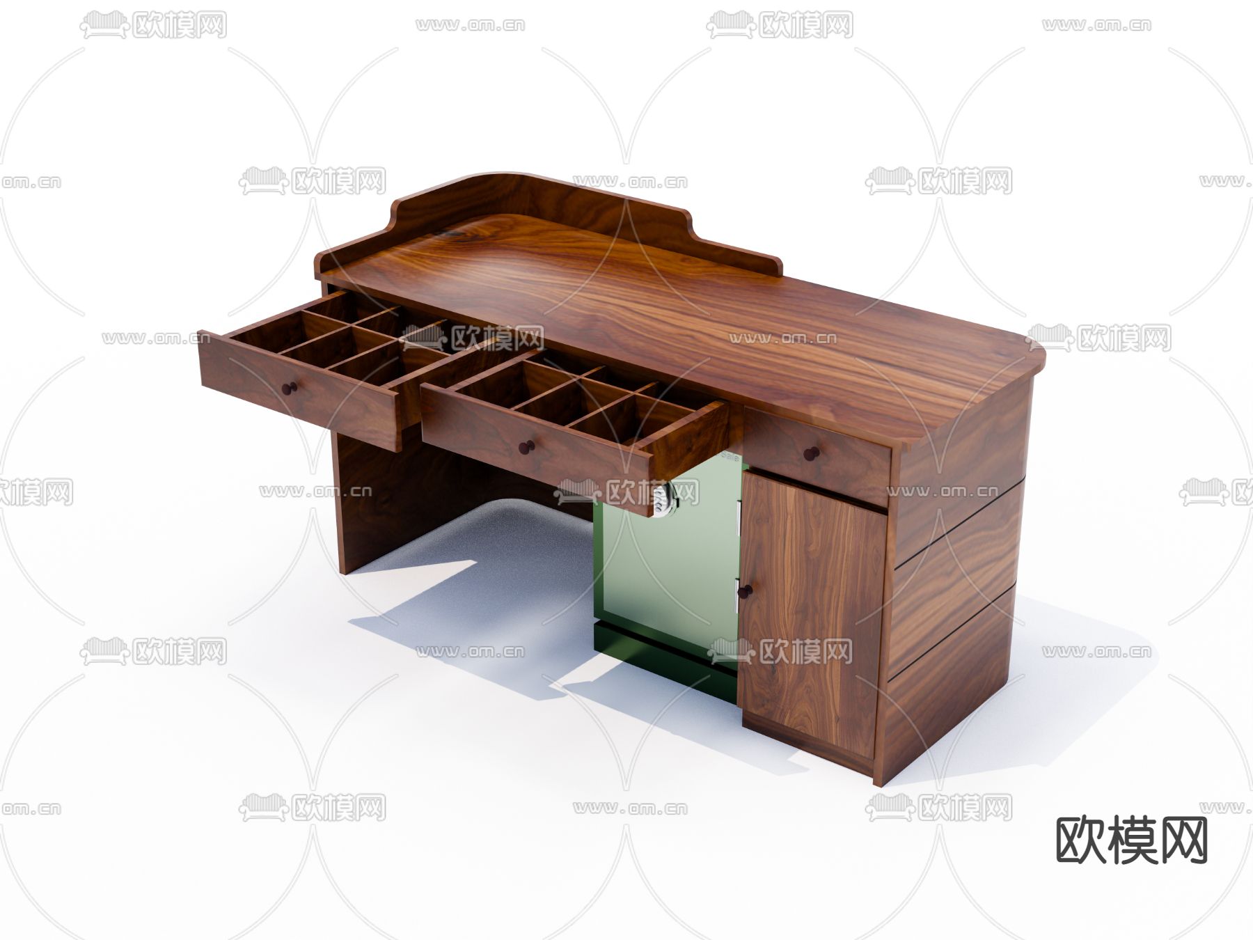 现代实木前台收银台su模型下载（渲染图3）