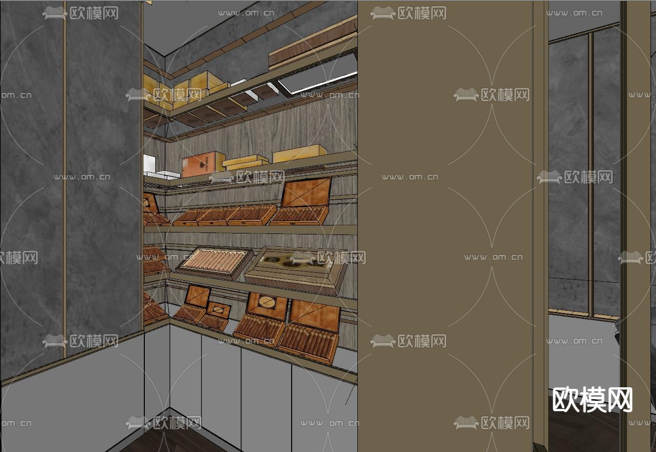 现代雪茄房 起居室su模型下载（渲染图5）