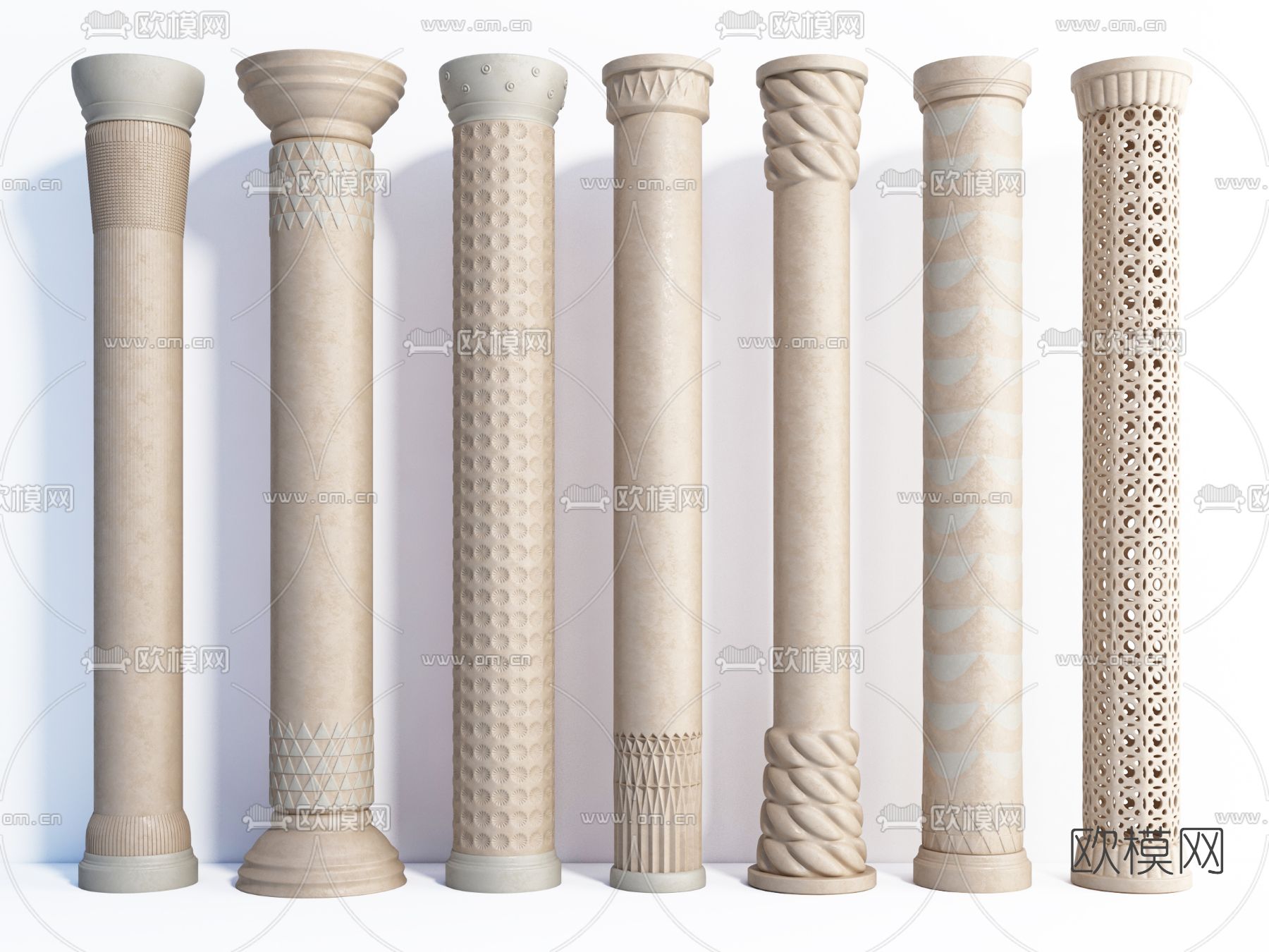 欧式罗马柱 柱子3d模型下载