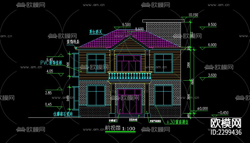 建筑结构水电图CAD施工图下载（渲染图4）