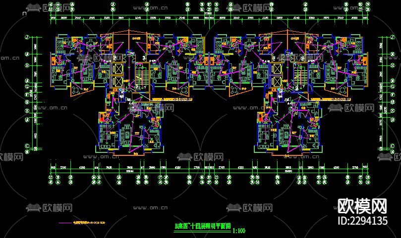 高层商住楼经典电气CAD施工图下载（渲染图5）